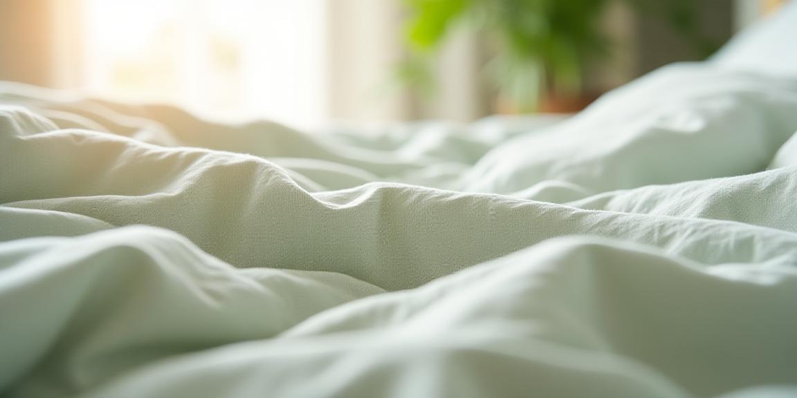 Close up of luxury linen bedding texture